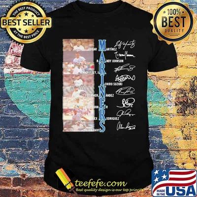 Seattle mariners baseball players signatures shirt