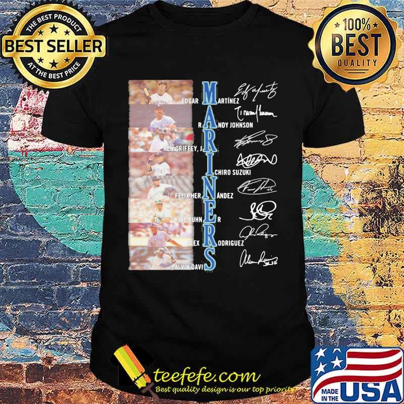 Seattle mariners baseball players signatures shirt