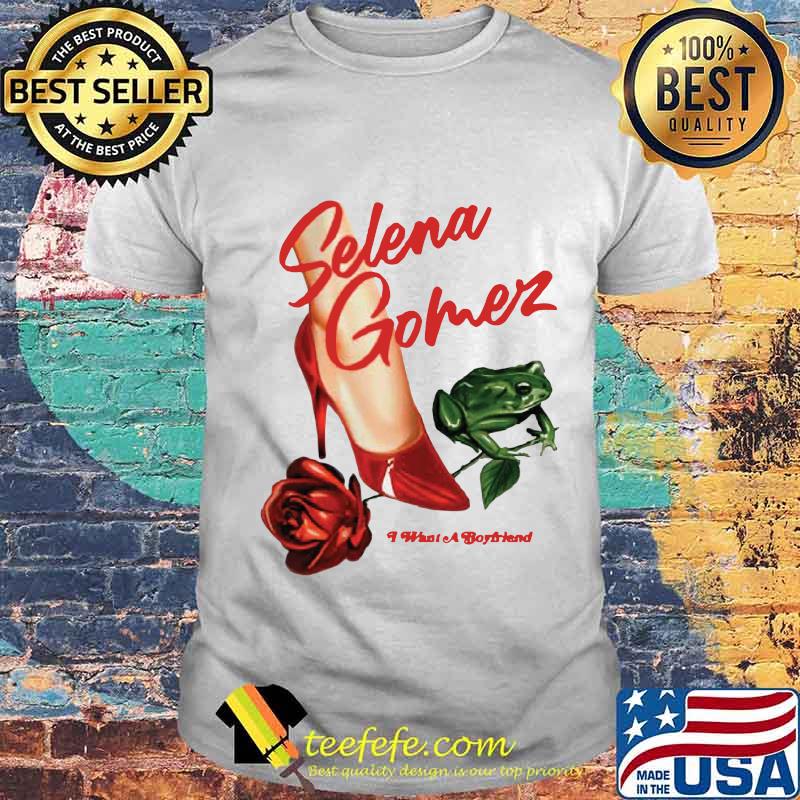 Selena gomez i want a boyfriend rose high heels and frog shirt