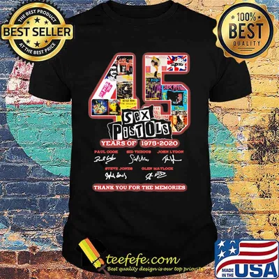 Sex pistols 45 years of 1975 2020 thank you for the memories signatures shirt