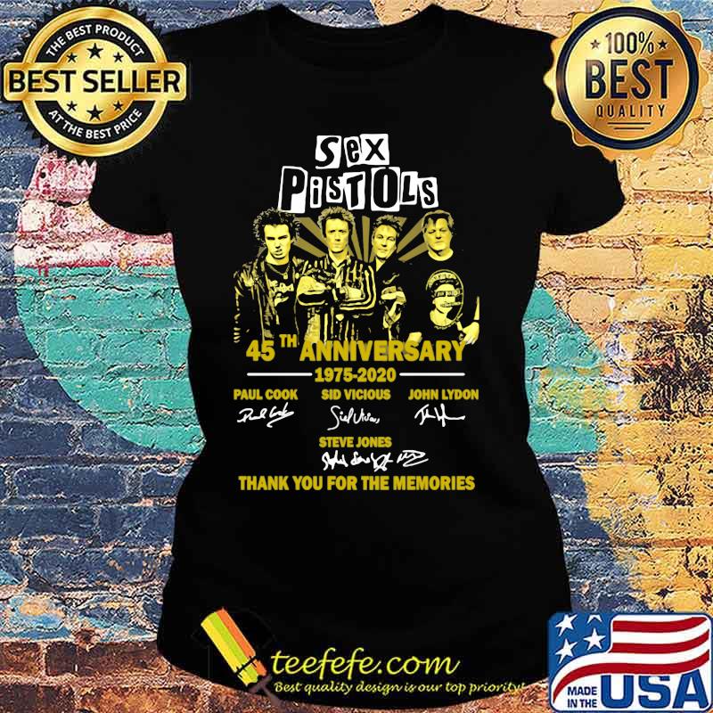 Sex pistols 45th anniversary 1975 2020 thank you for the memories signatures s Ladies tee Sex pistols 45th anniversary 1975 2020 thank you for the memories signatures s Ladies tee