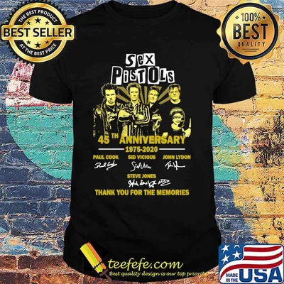 Sex pistols 45th anniversary 1975 2020 thank you for the memories signatures shirt