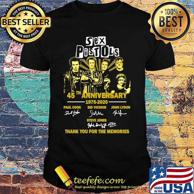 Sex pistols 45th anniversary 1975 2020 thank you for the memories signatures shirt Sex pistols 45th anniversary 1975 2020 thank you for the memories signatures shirt