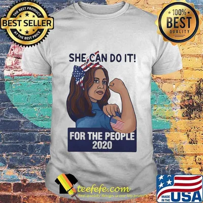 SHE CAN DO IT FOR THE PEOPLE 2020 LADY AMERICAN FLAG SHIRT