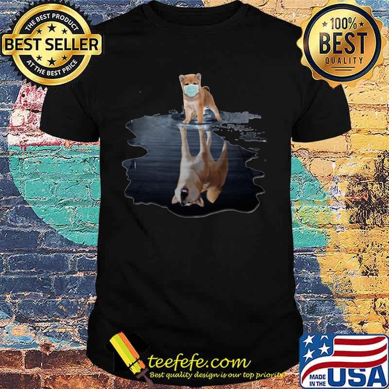 Shiba inu dog mask water reflection shirt