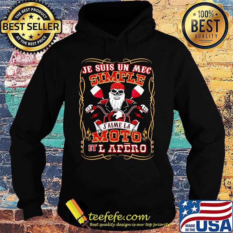 Skeleton beard je suis un mec simple j'aime la moto et l apero s Hoodie Skeleton beard je suis un mec simple j'aime la moto et l apero s Hoodie