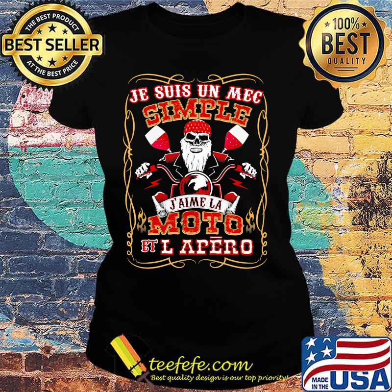 Skeleton beard je suis un mec simple j'aime la moto et l apero s Ladies tee Skeleton beard je suis un mec simple j'aime la moto et l apero s Ladies tee