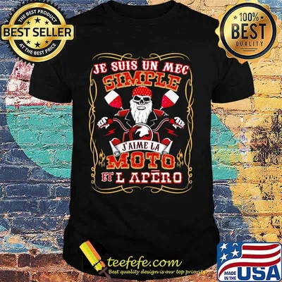 Skeleton beard je suis un mec simple j'aime la moto et l apero shirt