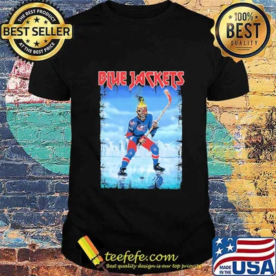 Skeleton columbus blue jackets player hockey snow shirt