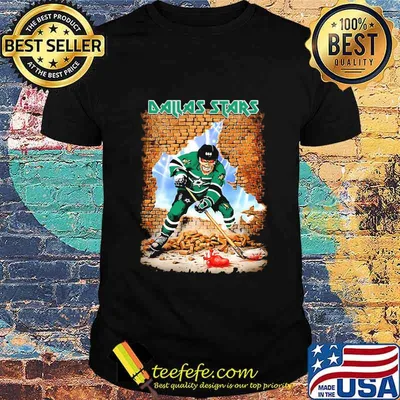 Skeleton dallas stars player hockey wall shirt