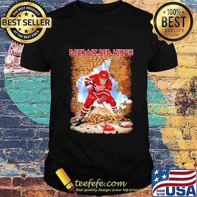 Skeleton detroit red wings player hockey wall shirt