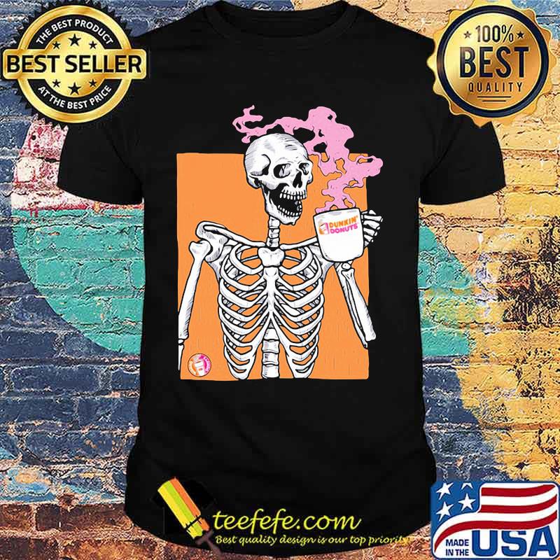 Skeleton drink dunkin donuts coffee shirt