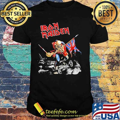 Skeleton iron maiden band british flag shirt