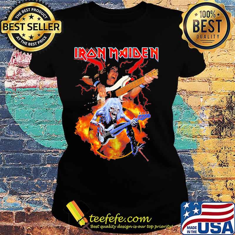 Skeleton iron maiden band guitar s Ladies tee Skeleton iron maiden band guitar s Ladies tee