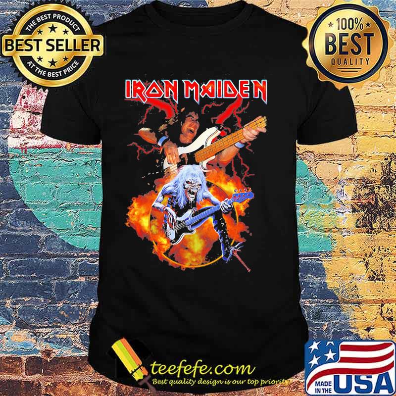 Skeleton iron maiden band guitar shirt Skeleton iron maiden band guitar shirt