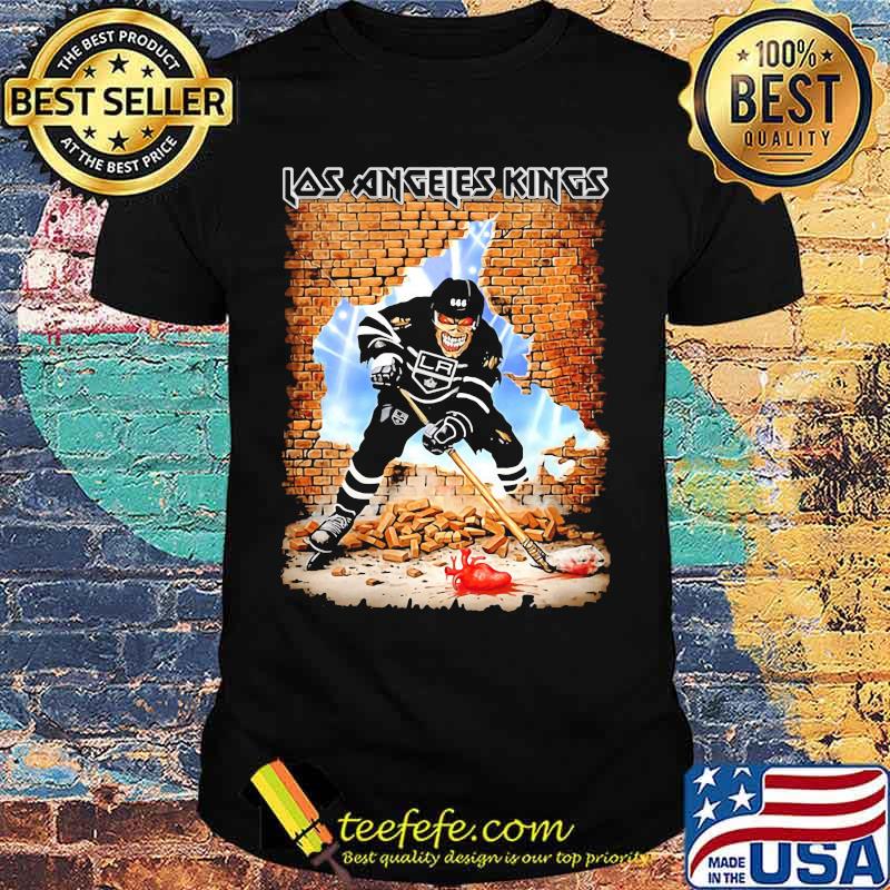 Skeleton los angeles kings player hockey wall shirt