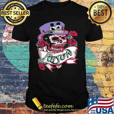 Skeleton poison band roses shirt