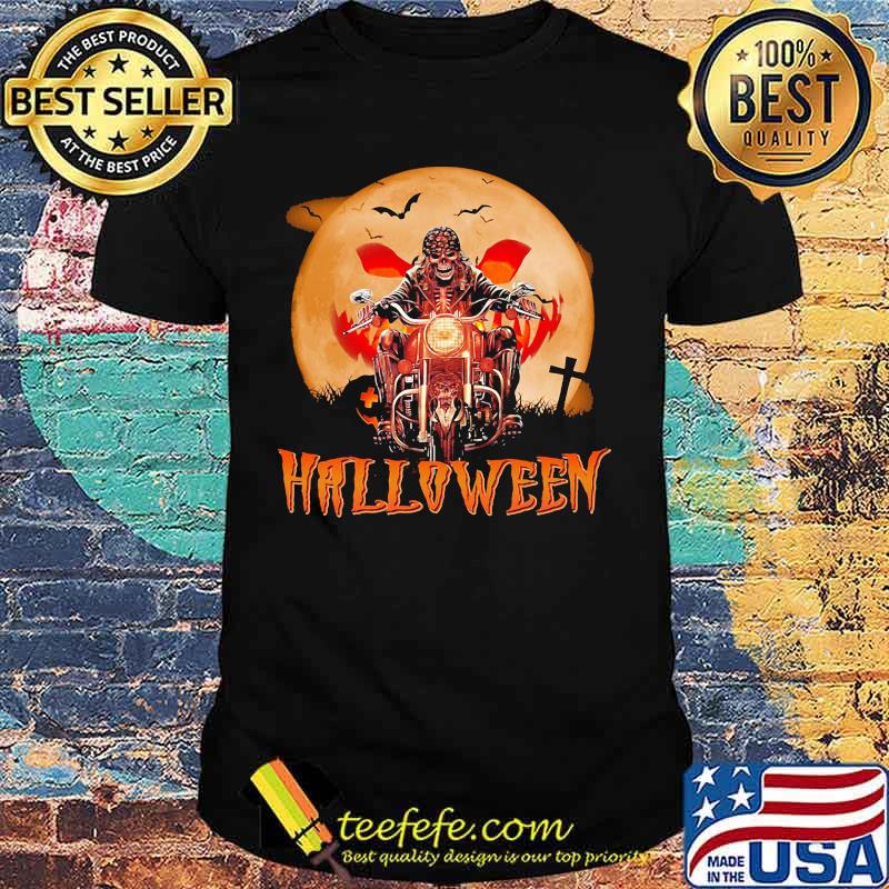 Skeleton riding motorcycle halloween moon shirt Skeleton riding motorcycle halloween moon shirt