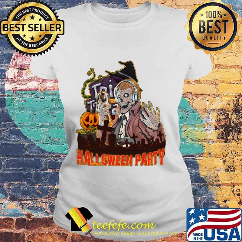 Skeleton singing halloween party s Laides tee Skeleton singing halloween party s Laides tee
