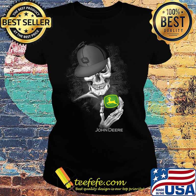 Skeleton skull john deere logo s Ladies tee Skeleton skull john deere logo s Ladies tee