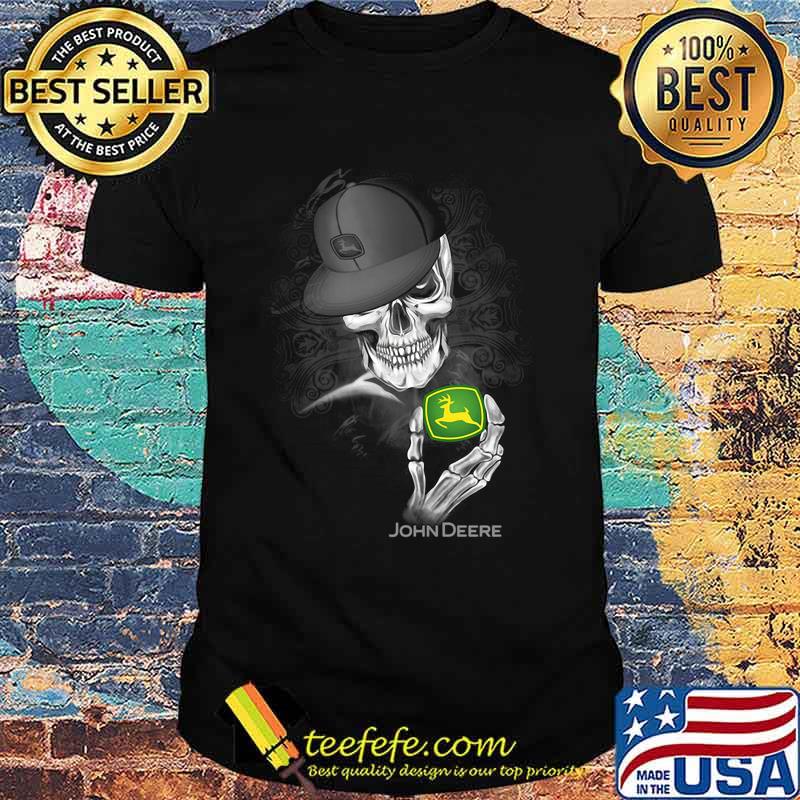 Skeleton skull john deere logo shirt