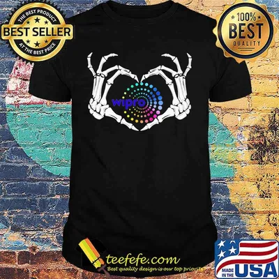 Skeleton wipro logo heart shirt