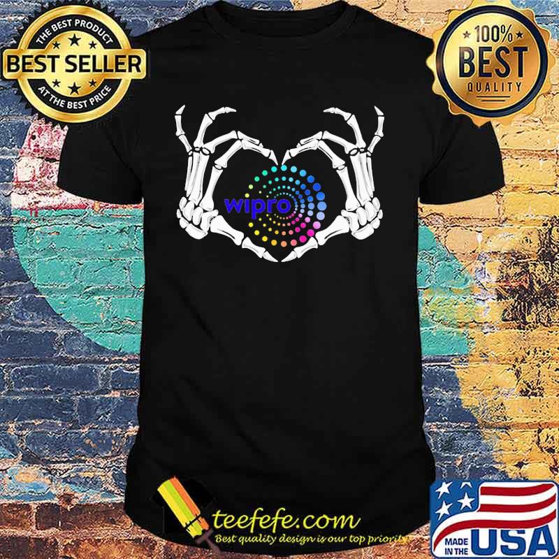 Skeleton wipro logo heart shirt Skeleton wipro logo heart shirt