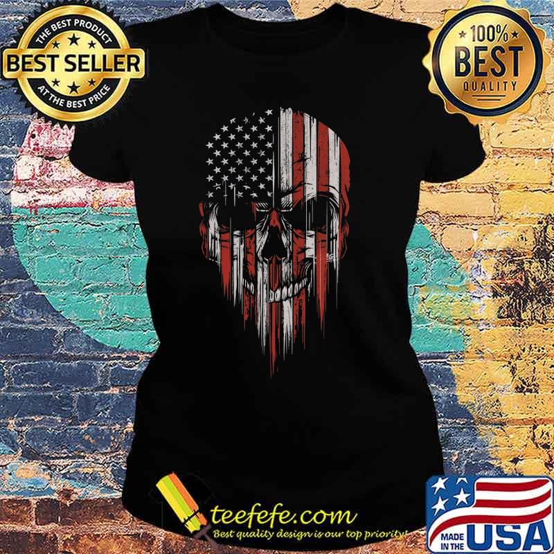 Skull american flag independence day s Ladies tee Skull american flag independence day s Ladies tee