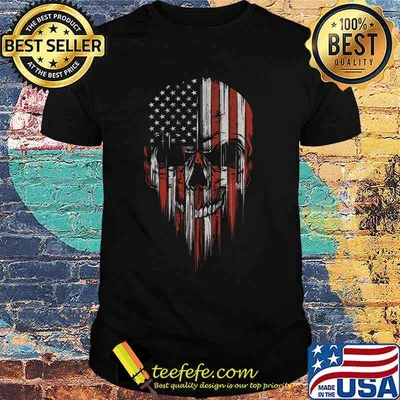 Skull american flag independence day shirt