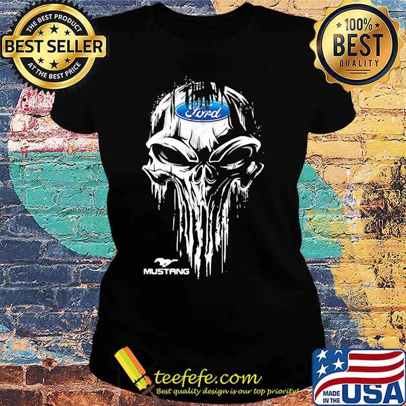 Skull ford mustang logo s Ladies tee Skull ford mustang logo s Ladies tee