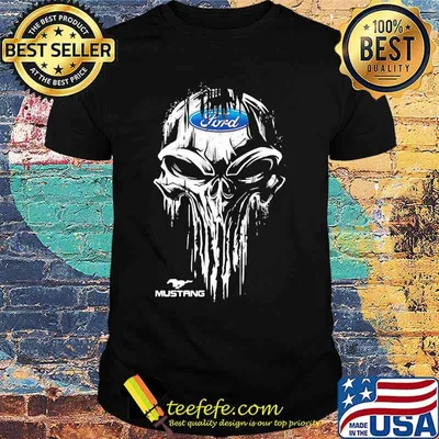 Skull ford mustang logo shirt