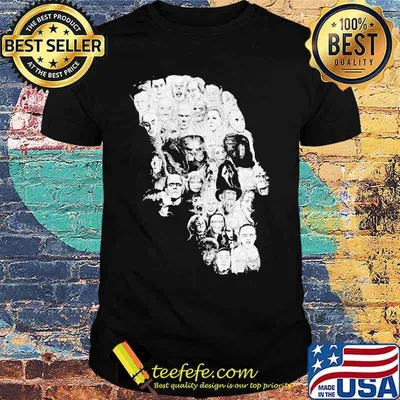 Skull halloween horror characters shirt