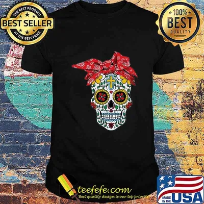 Skull Hippie Red Bow shirt