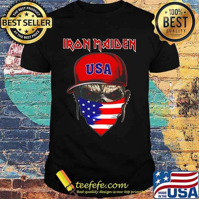 Skull iron maiden usa flag independence day shirt