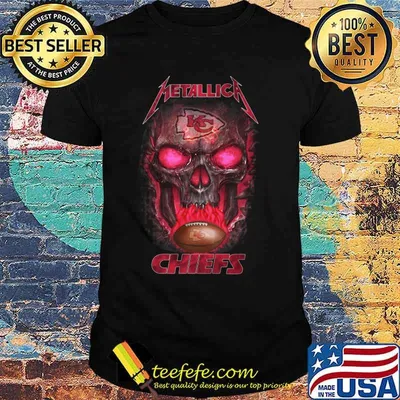 Skull metallica kansas city chiefs football shirt