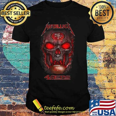 Skull metallica san francisco 49ers football shirt