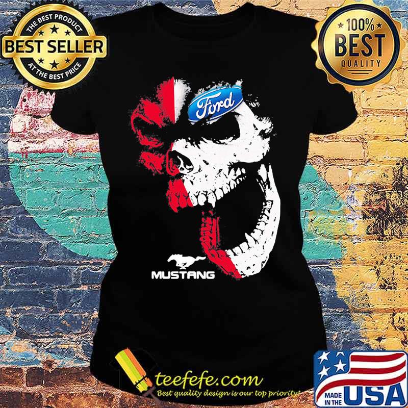 Skull mustang ford logo s Ladies tee Skull mustang ford logo s Ladies tee