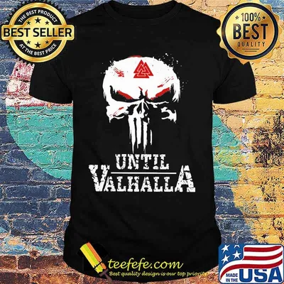 Skull valknut symbol until valhalla shirt