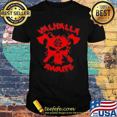 Skull vikings valhalla awaits shirt