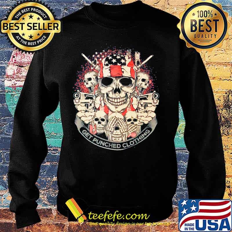 Skulls gun get punched clothing american flag independence day s Sweater Skulls gun get punched clothing american flag independence day s Sweater