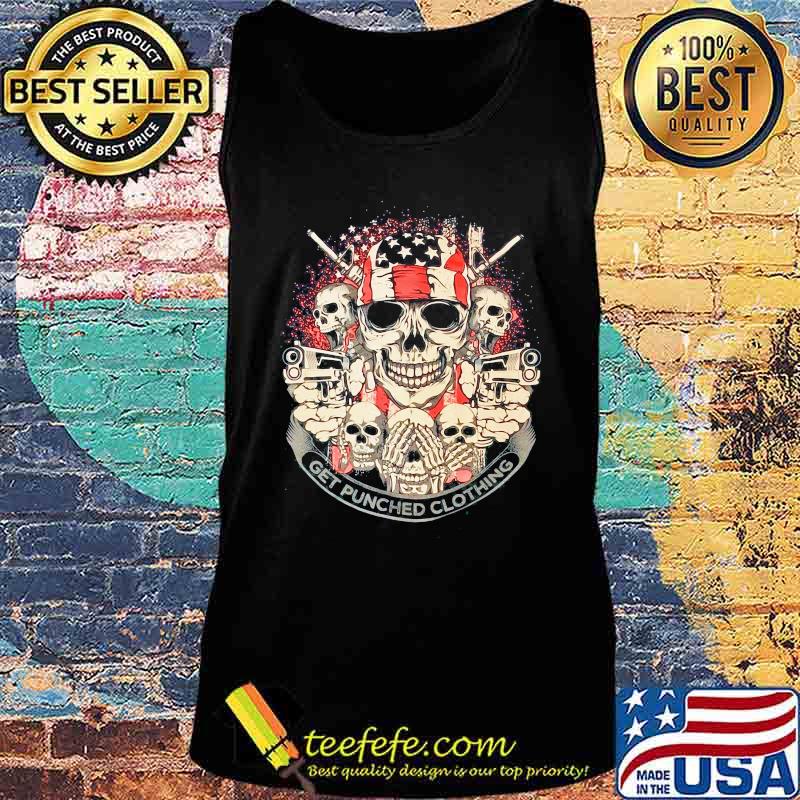 Skulls gun get punched clothing american flag independence day s Tank top Skulls gun get punched clothing american flag independence day s Tank top