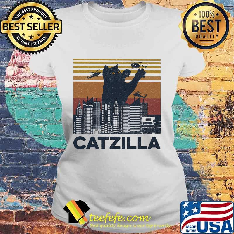 Skyline catzilla vintage retro s Laides tee Skyline catzilla vintage retro s Laides tee