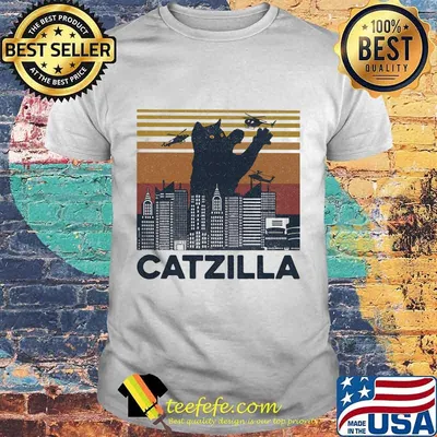 Skyline catzilla vintage retro shirt