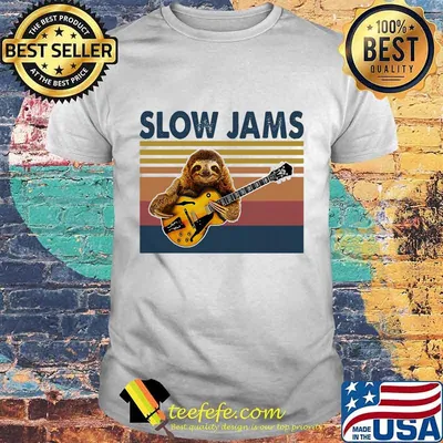 Sloth guitar slow jams vintage retro shirt