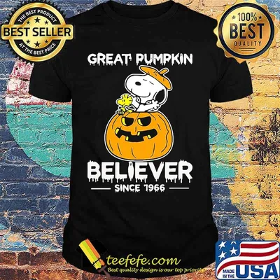Snoopy and woodstock great pumpkin believer since 1966 pumpkin shirt