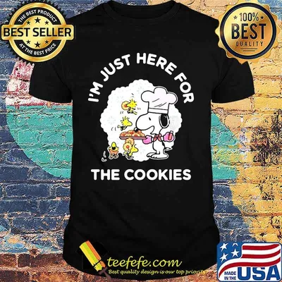 Snoopy and woodstock i'm just here for the cookies shirt