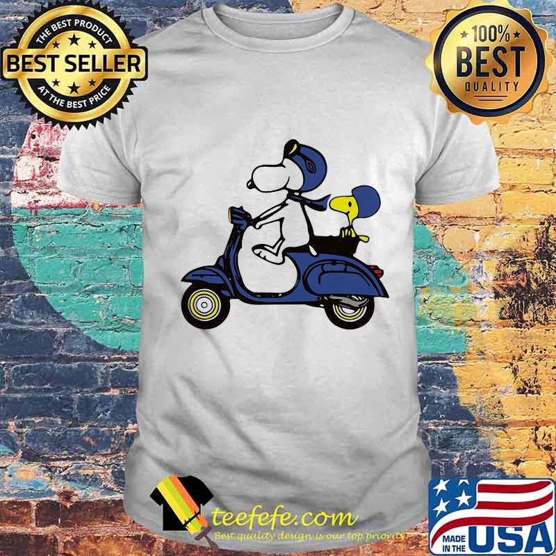 Snoopy and woodstock riding a motorcycle shirt