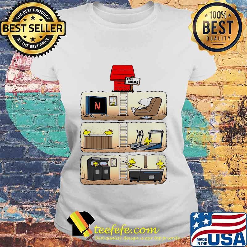 Snoopy and woodstock stay home s Laides tee Snoopy and woodstock stay home s Laides tee