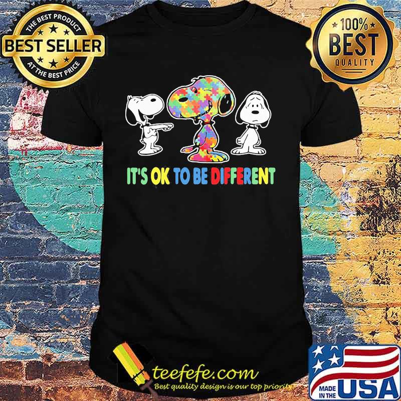 Snoopy autism it's ok to be different shirt