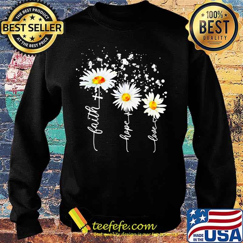 Snoopy faith hope love heart flowers s Sweater Snoopy faith hope love heart flowers s Sweater